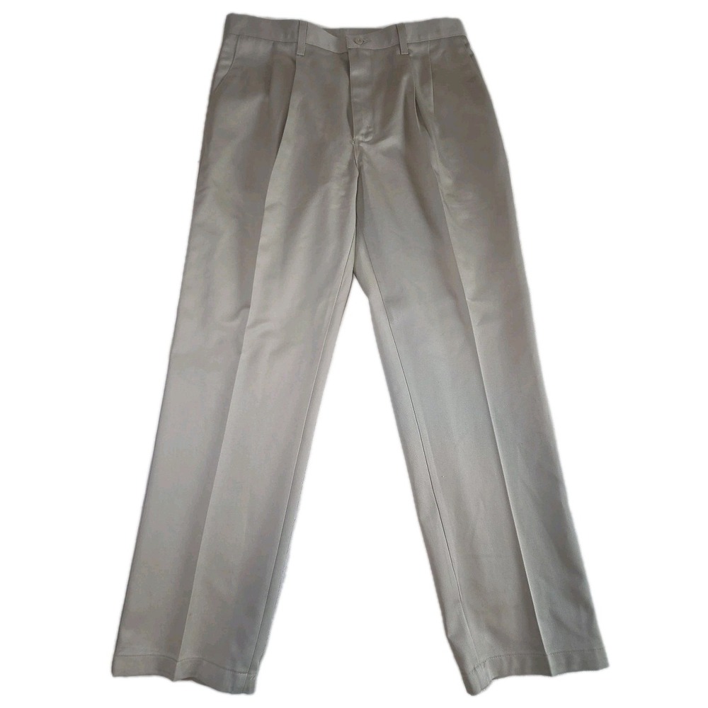 WRANGLER Riata Pants Mens 36 x 30 Relaxed Pleated Front Beige Cotton Western NEW